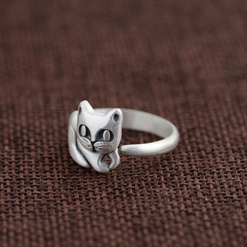 Kitty Cat Sterling Silver Ring