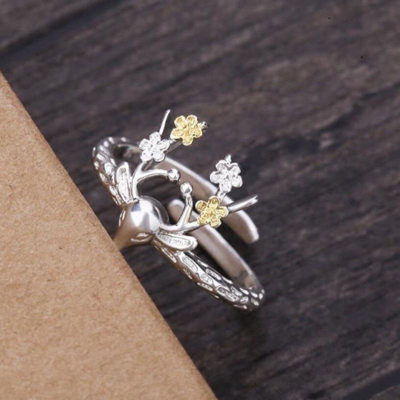 Deer Sterling Silver Ring