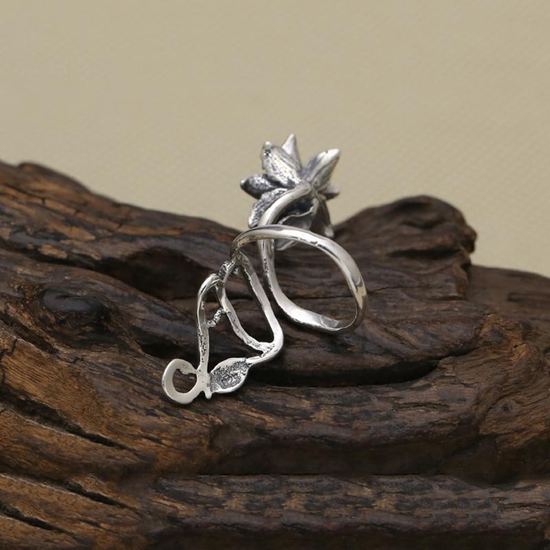 Lucky Flower Sterling Silver Wrap Ring