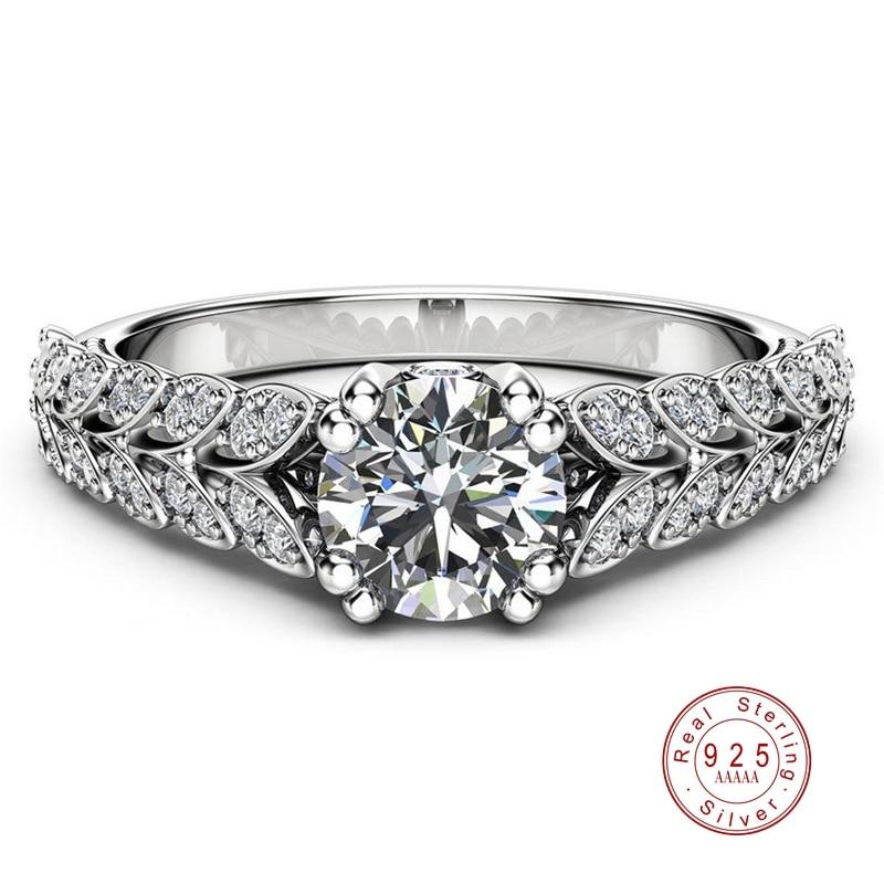 Majestic Crystal Flower Silver Ring