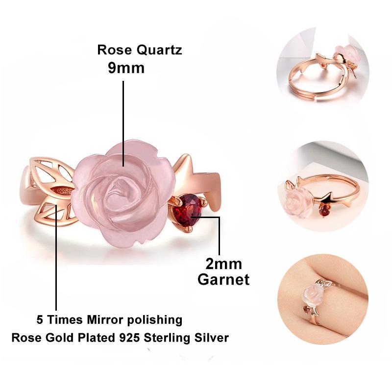Majestic Rose Quartz & Garnet Ring