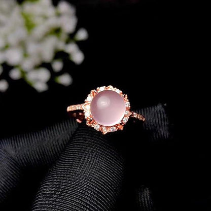 Majestic Rose Quartz Silver Ring