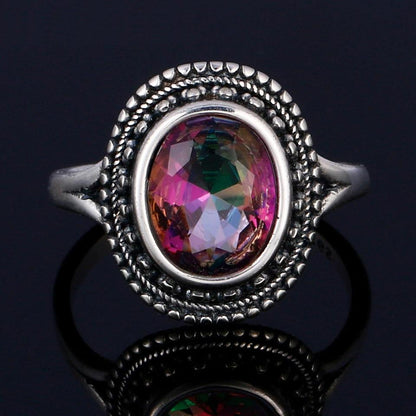 Mystic Rainbow Topaz Silver Ring