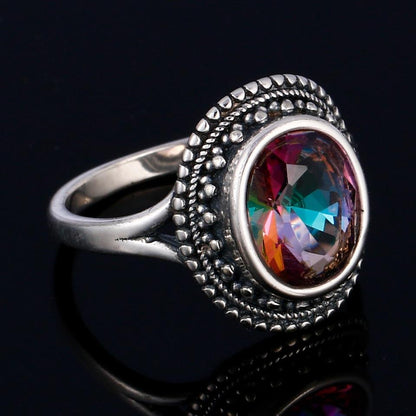Mystic Rainbow Topaz Silver Ring