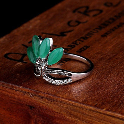 Natural Agate Jade Crystal Ring
