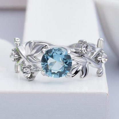 Ocean Blue Flower Ring