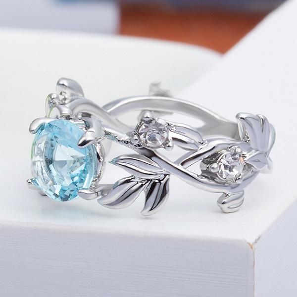 Ocean Blue Flower Ring