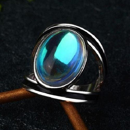 Oval Moonstone Aura Ring
