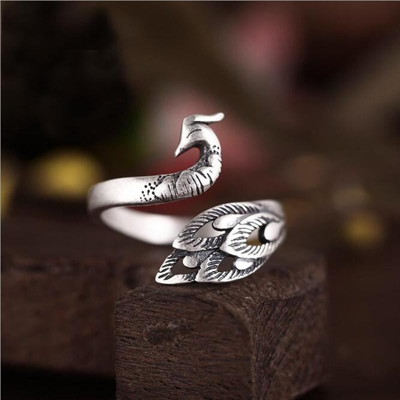 Peacock Thai Silver Wrap Ring