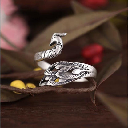 Peacock Thai Silver Wrap Ring