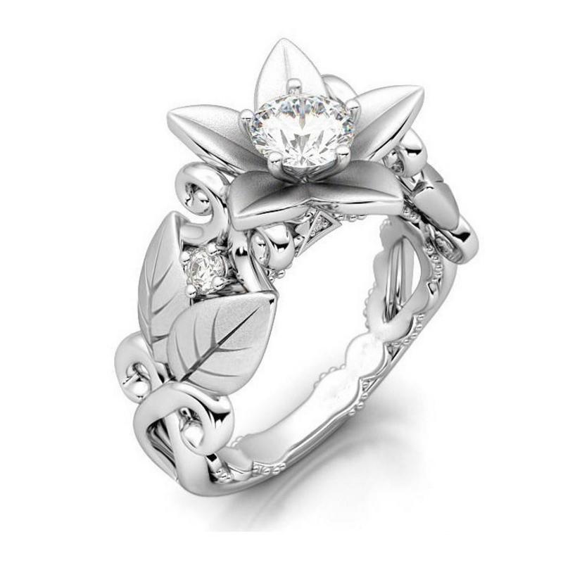 Rhinestone Crystal Flower Ring