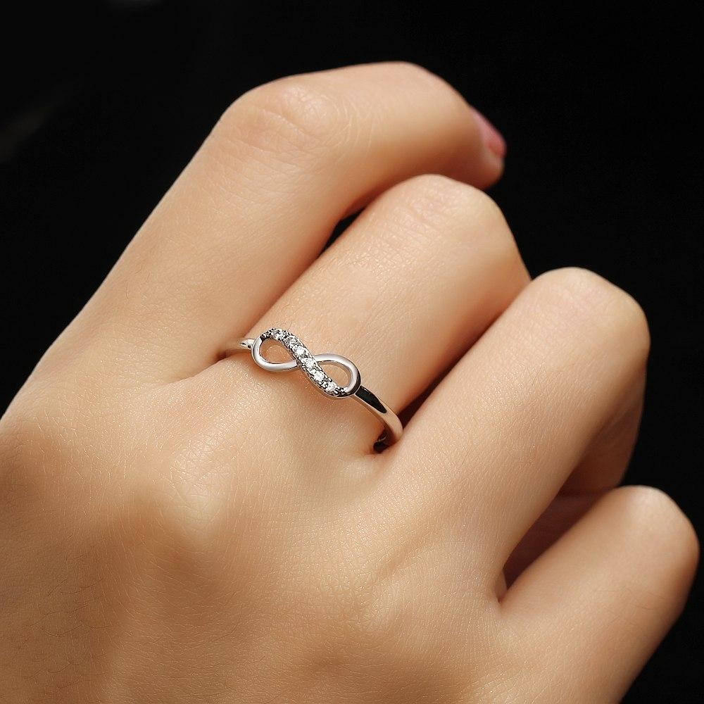 Rhinestone Infinity Ring