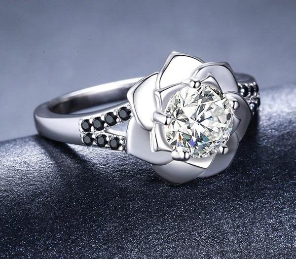 Romantic Flower Silver Ring
