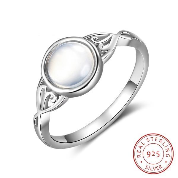 Romantic Moonstone Silver Ring