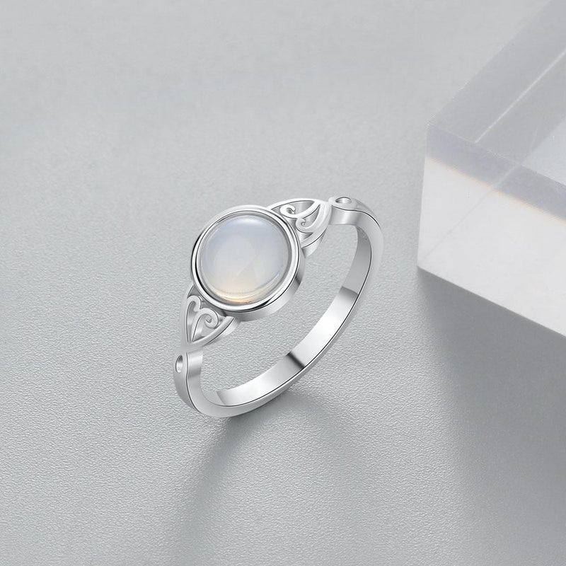 Romantic Moonstone Silver Ring