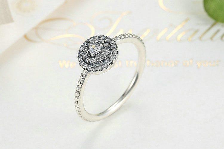 Round Flower Silver Ring