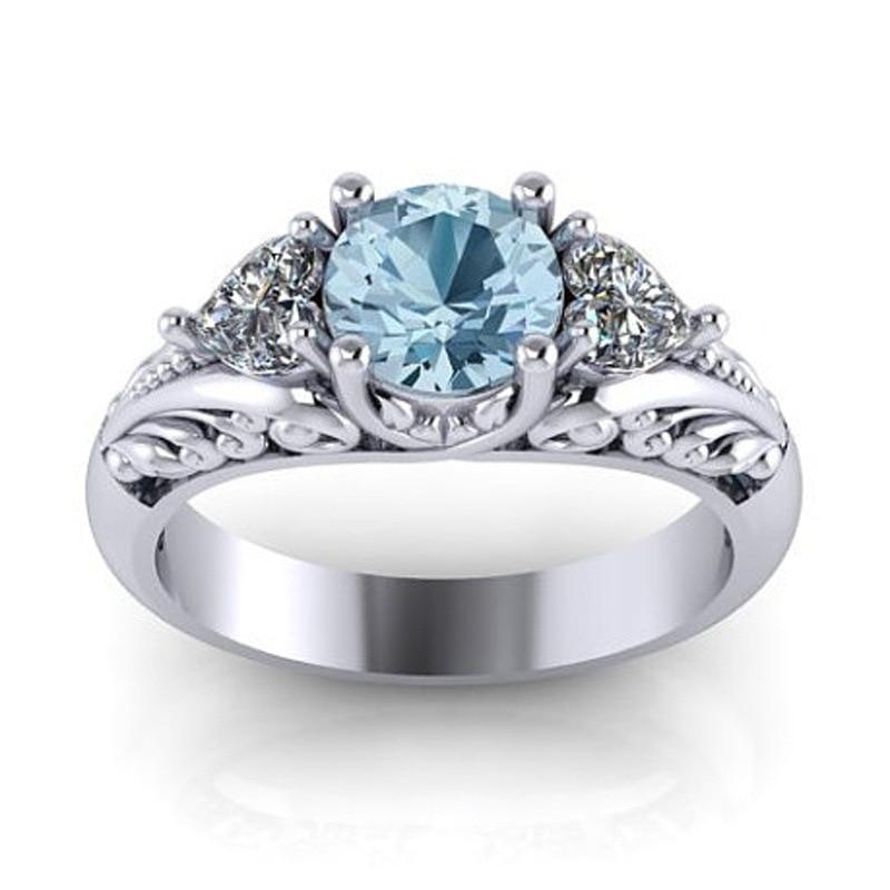 Sky Blue Princess Crystal Ring