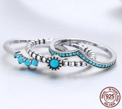 Turquoise Sterling Silver Ring Set