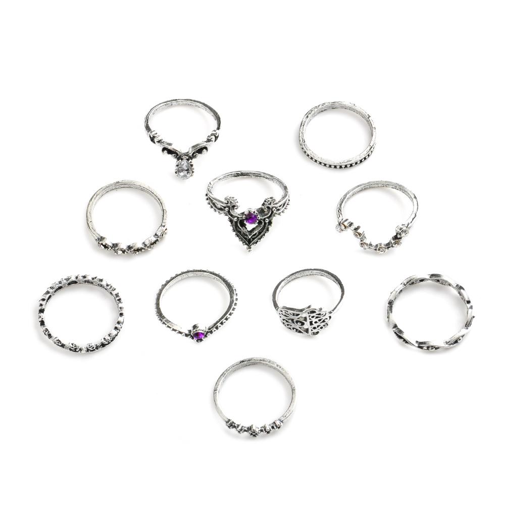 Purple Goddess Ring Set