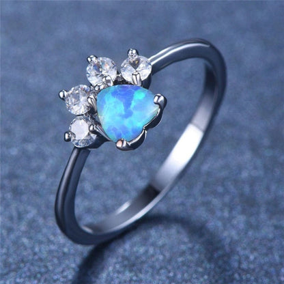 Fire Opal Paw Ring
