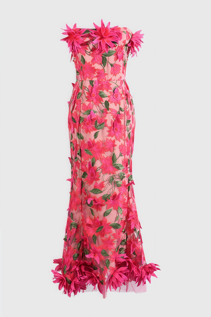 Adame 3d Mesh Midi Dress