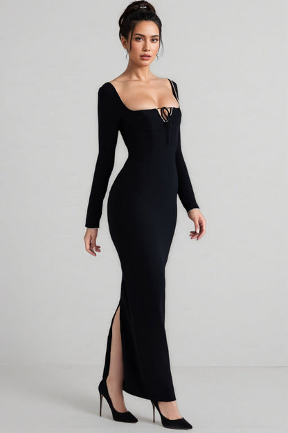 Elily Black Bandage Maxi Dress