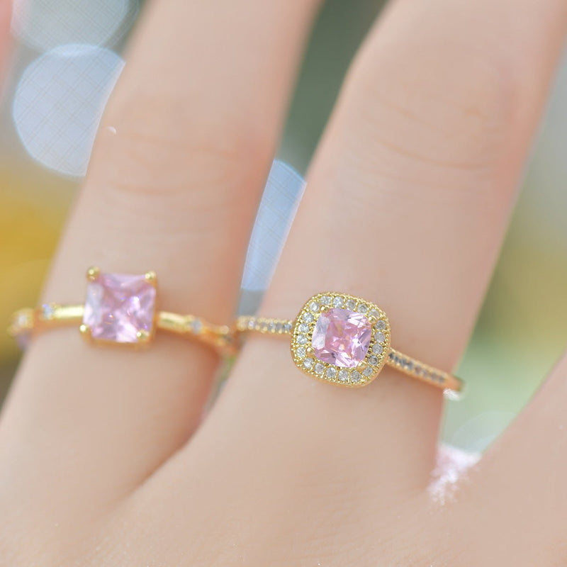 Rosaline Halo Ring in Gold