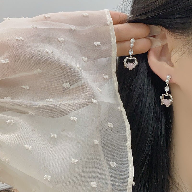 Rosé Heart Earrings