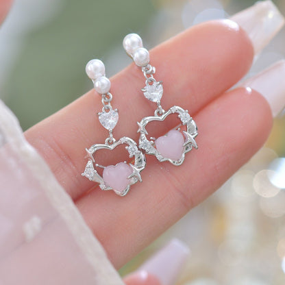 Rosé Heart Earrings