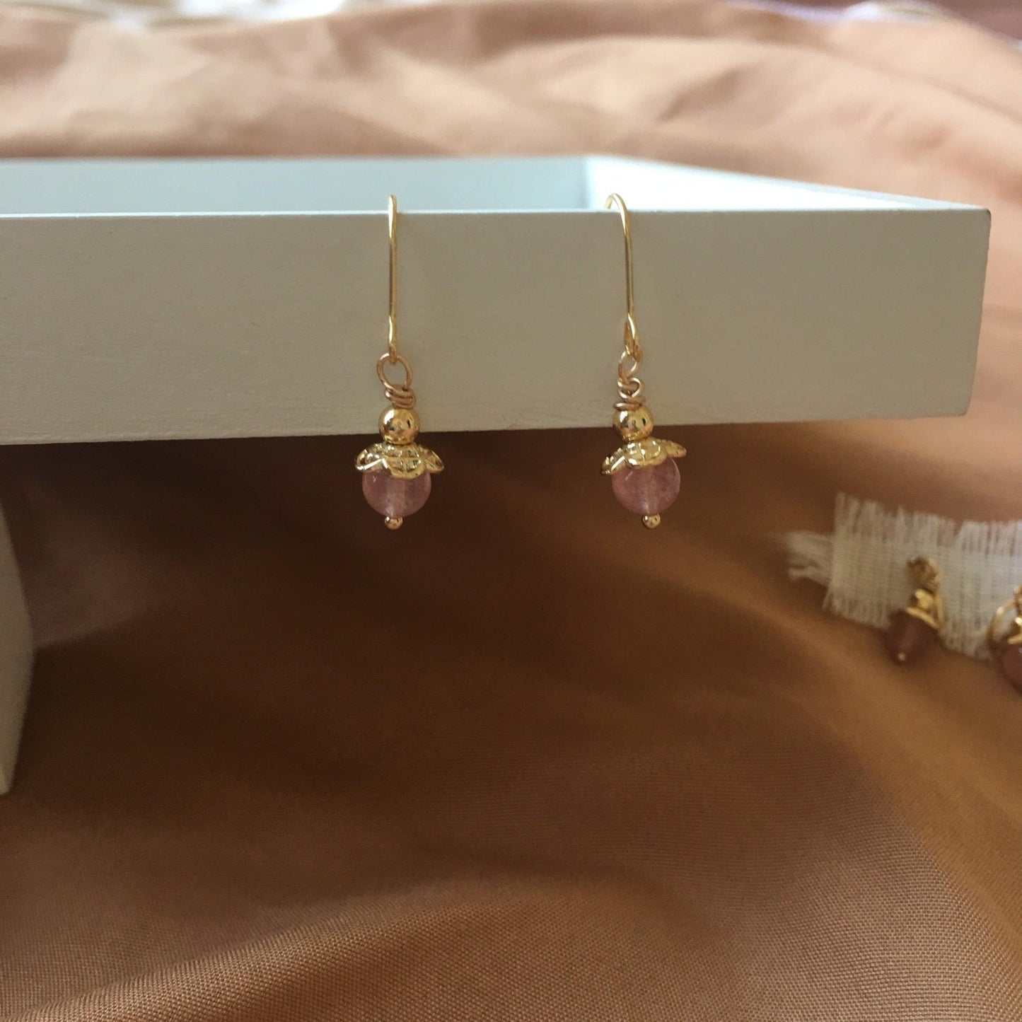 [] Rose Quartz Earrings