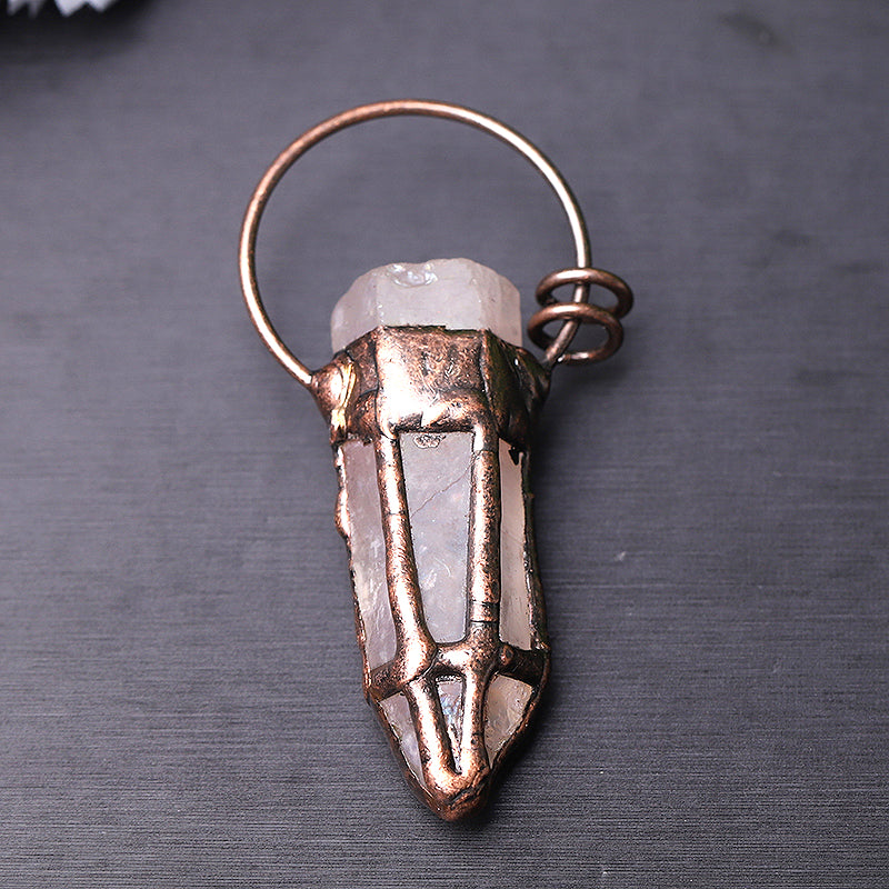 Rose Quartz Pendant With Kyanite 2-3 Inch Healing Jewelry