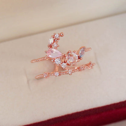 Rosy Moonrise Ring