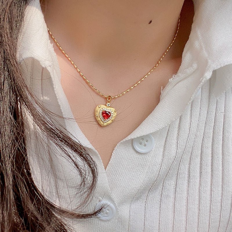 Royal Red Heart Necklace