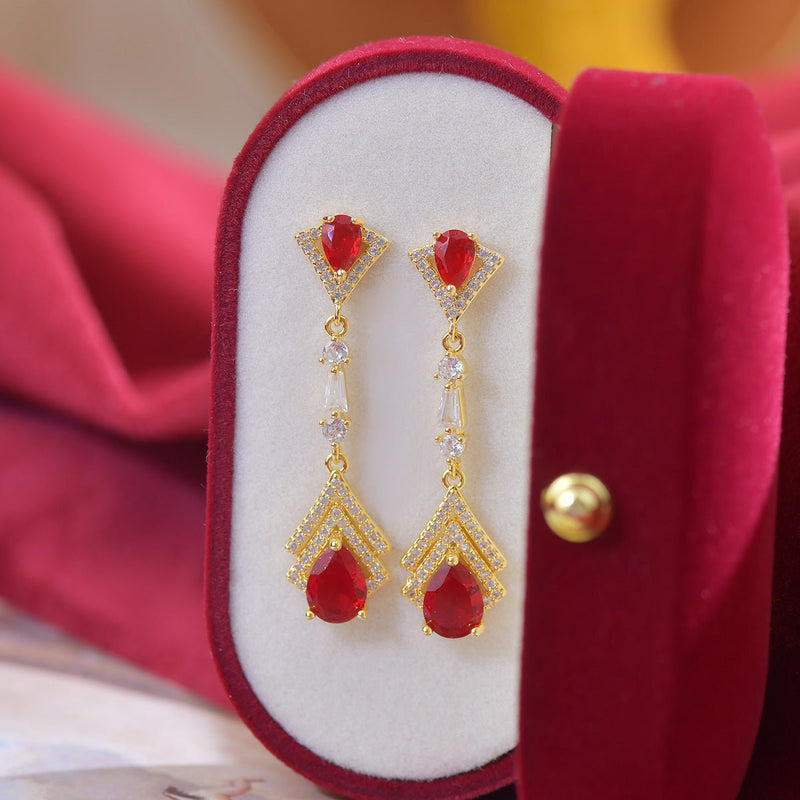 Marisa Ruby Baroque Drop Earrings