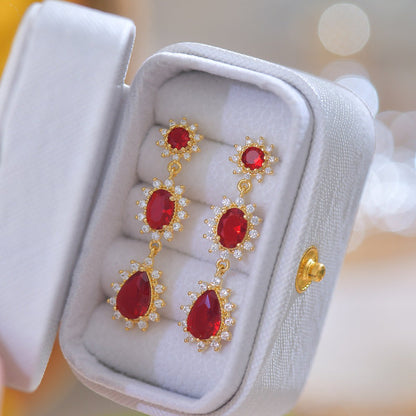 Rosa Ruby Drop Earrings