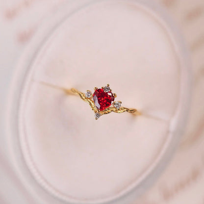 Ruby Heart Tiara Ring