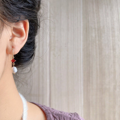 [sample ] Ruby Pearl Earrings