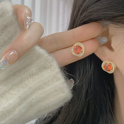 Ivana Ruby Stud Earrings
