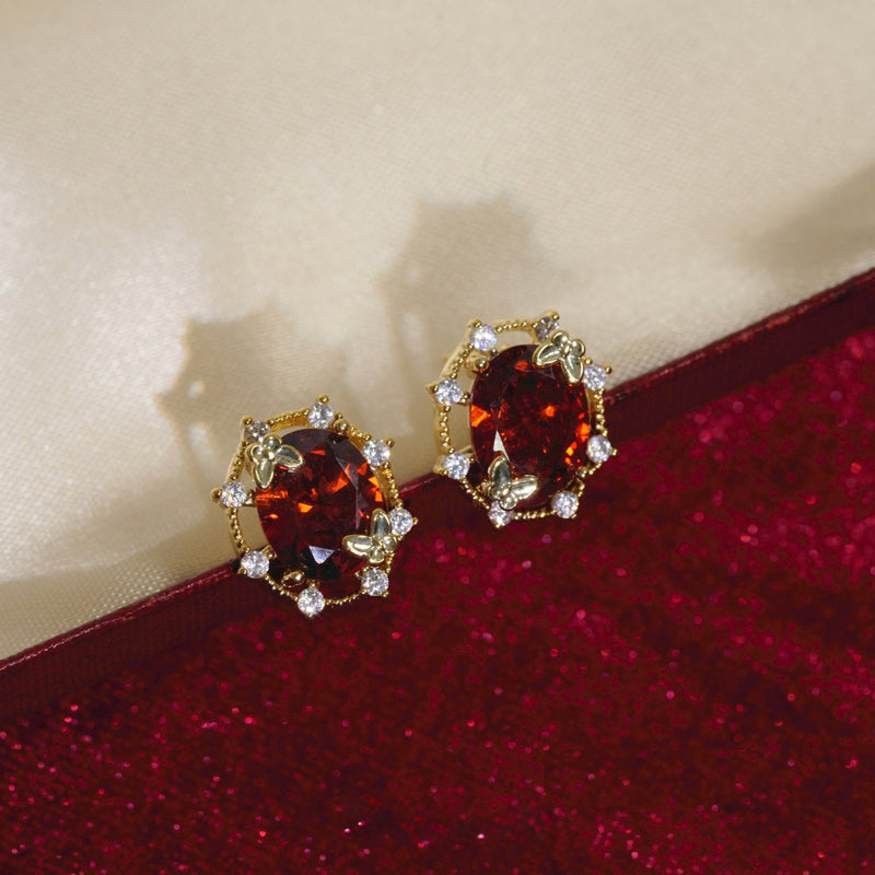 Scarlet Butterfly Stud Earrings