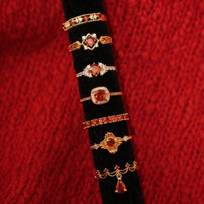 Scarlet Lattice Ring