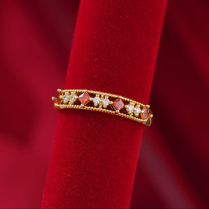Scarlet Lattice Ring