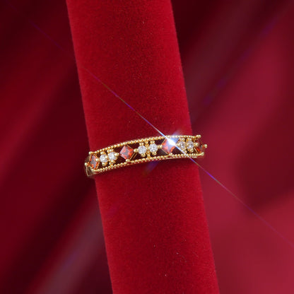 Scarlet Lattice Ring