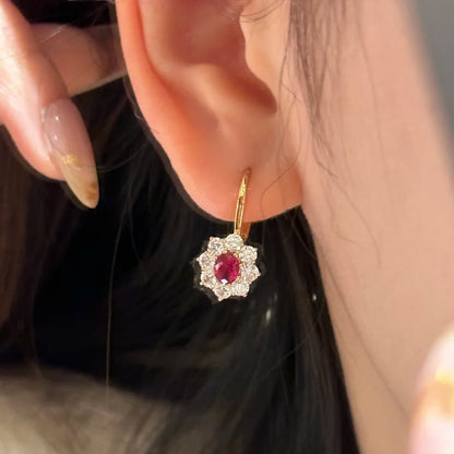 Scarlet Rosette Earrings