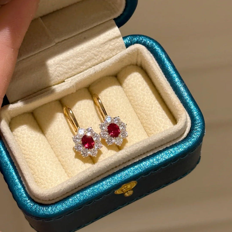 Scarlet Rosette Earrings