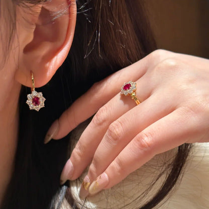 Scarlet Rosette Earrings