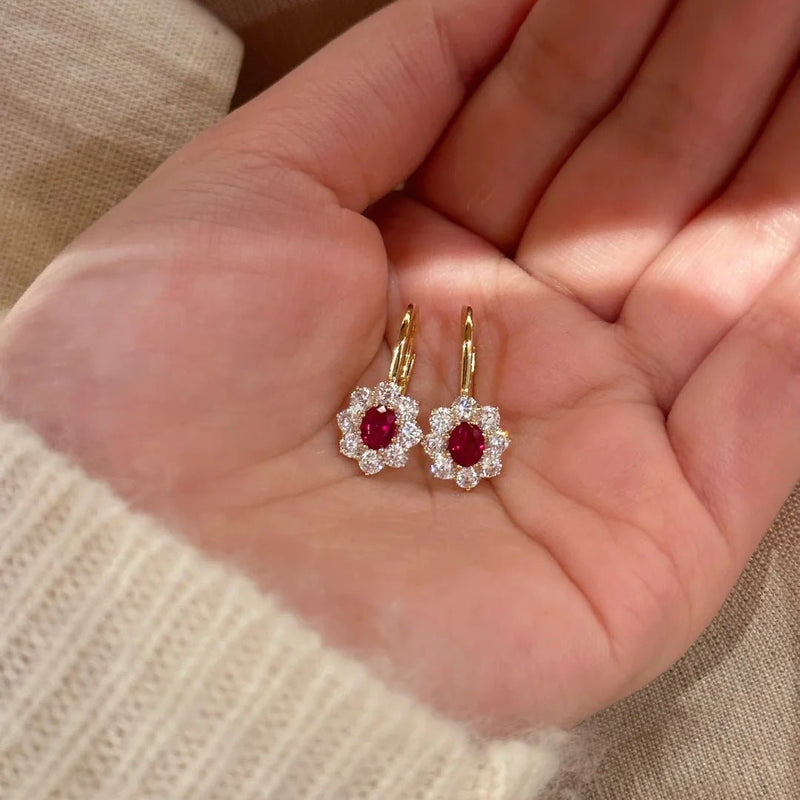 Scarlet Rosette Earrings