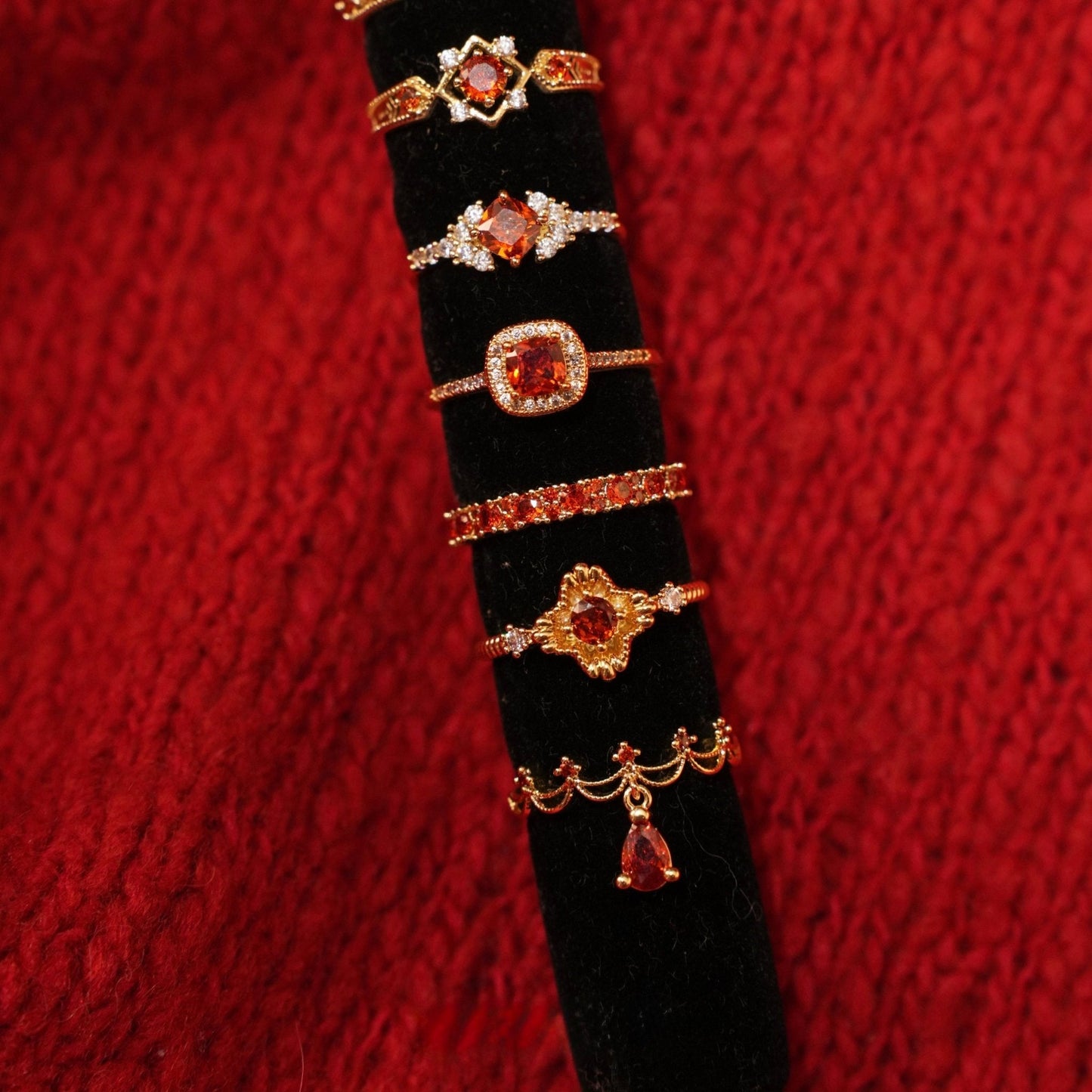 Scarlet Sunflare Ring