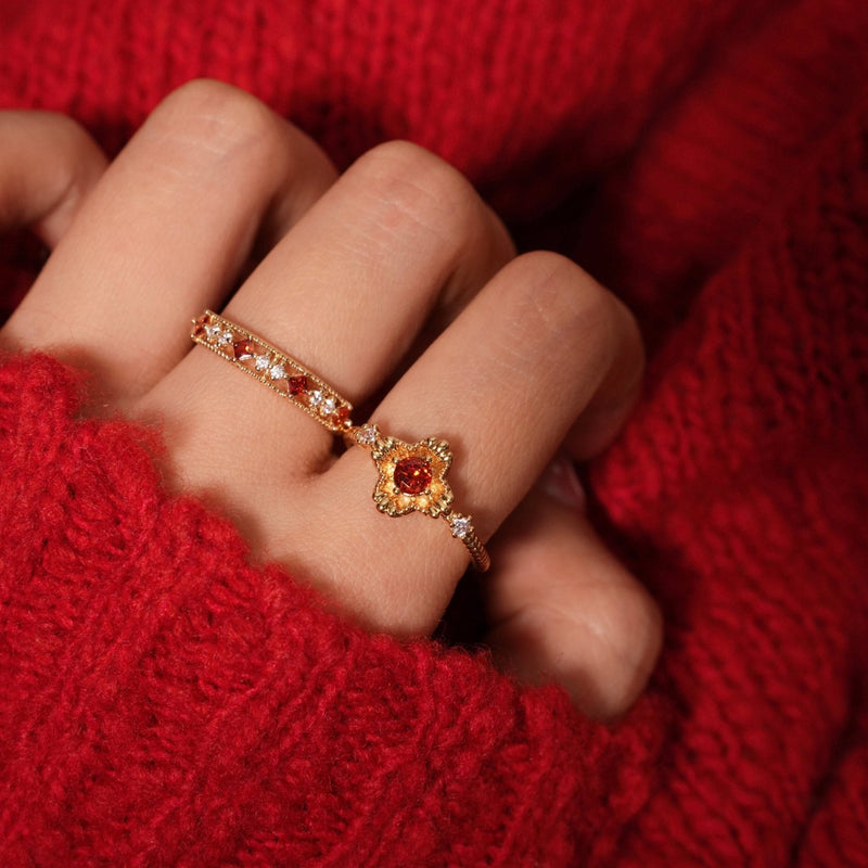 Scarlet Sunflare Ring