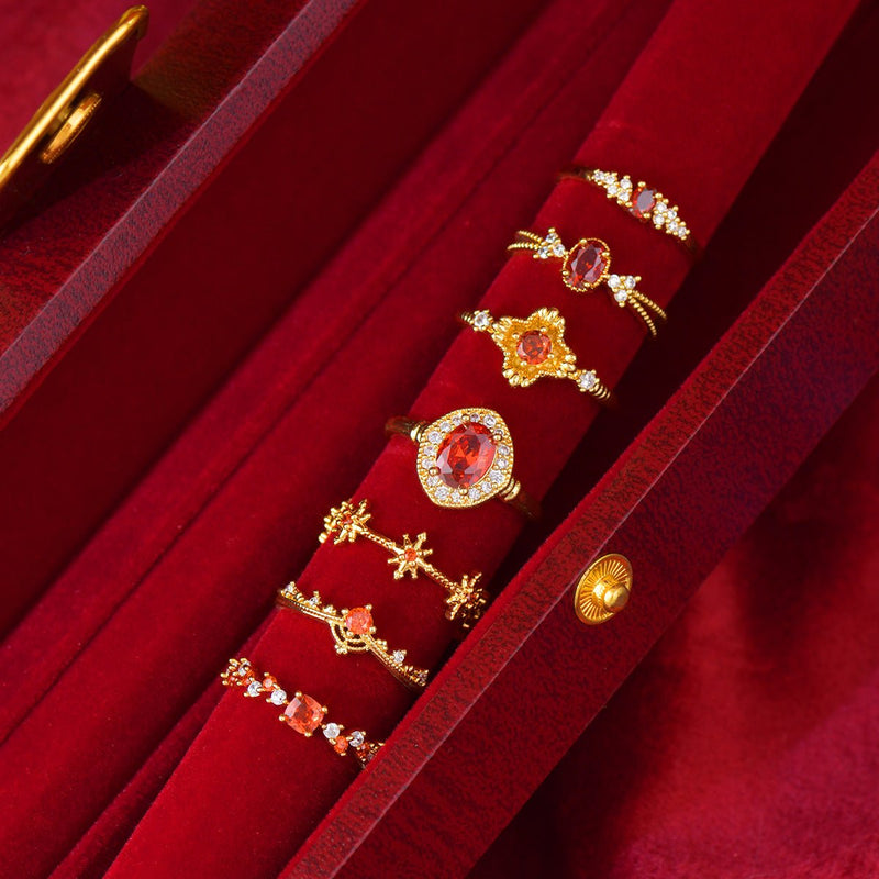 Scarlet Sunflare Ring