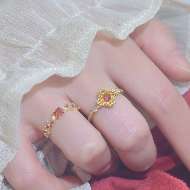Scarlet Sunflare Ring